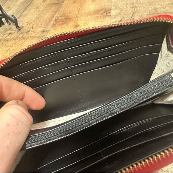 Kate Spade Red Patent Leather Zip Around Wallet - Picture 13 of 15